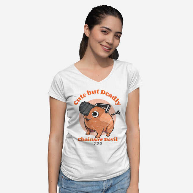 Cute But Deadly-womens v-neck tee-fanfreak1