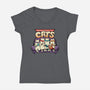 Teenage Mutant Lazy Cats-womens v-neck tee-tobefonseca