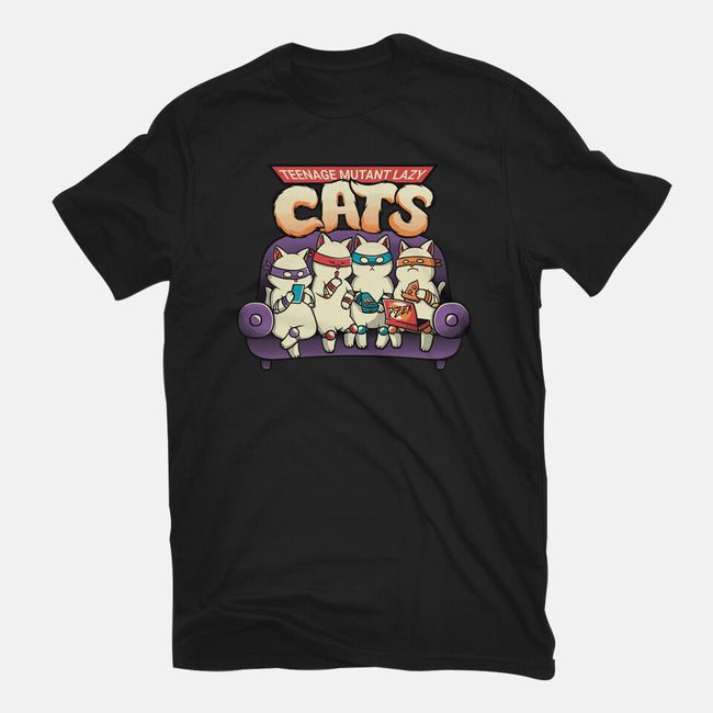 Teenage Mutant Lazy Cats-womens fitted tee-tobefonseca