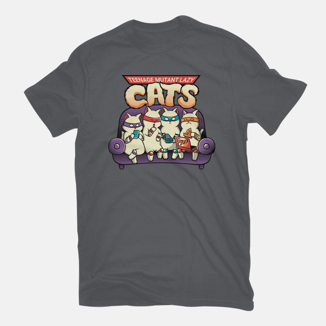 Teenage Mutant Lazy Cats-womens fitted tee-tobefonseca