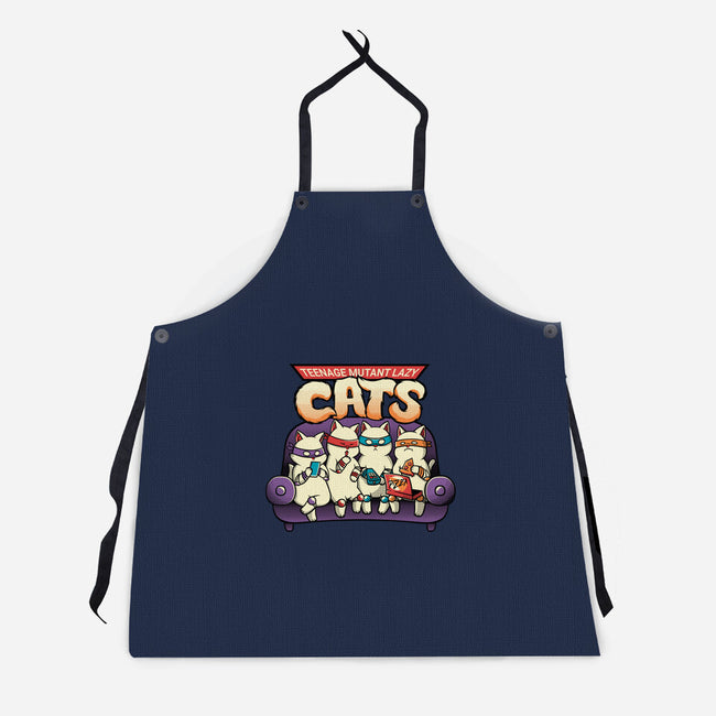 Teenage Mutant Lazy Cats-unisex kitchen apron-tobefonseca