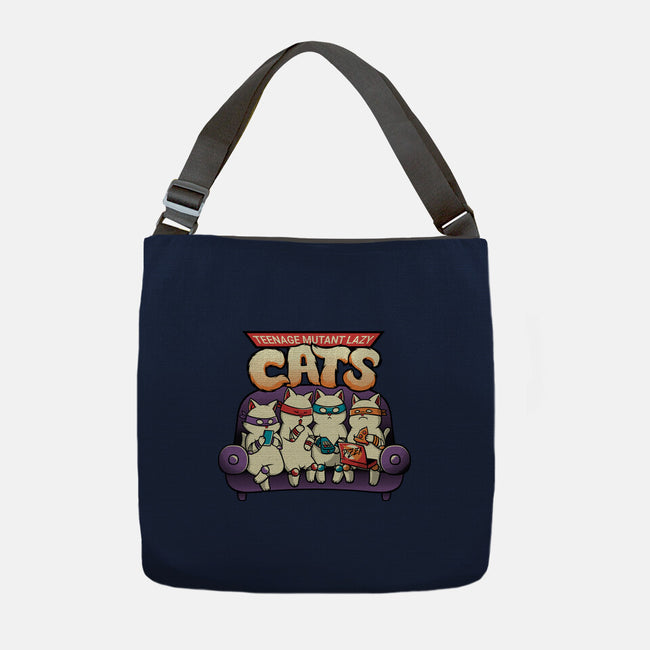Teenage Mutant Lazy Cats-none adjustable tote bag-tobefonseca