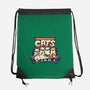 Teenage Mutant Lazy Cats-none drawstring bag-tobefonseca