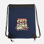 Teenage Mutant Lazy Cats-none drawstring bag-tobefonseca