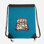 Teenage Mutant Lazy Cats-none drawstring bag-tobefonseca