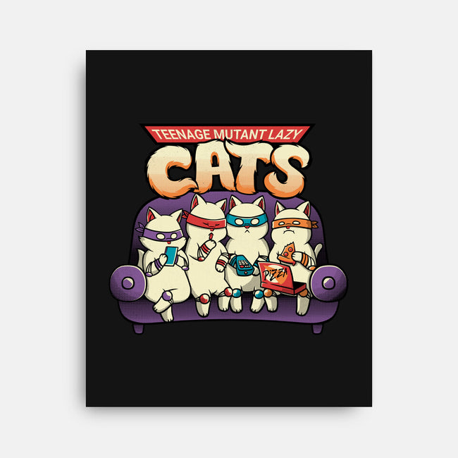 Teenage Mutant Lazy Cats-none stretched canvas-tobefonseca