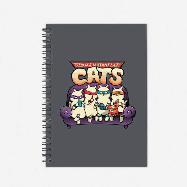 Teenage Mutant Lazy Cats-none dot grid notebook-tobefonseca