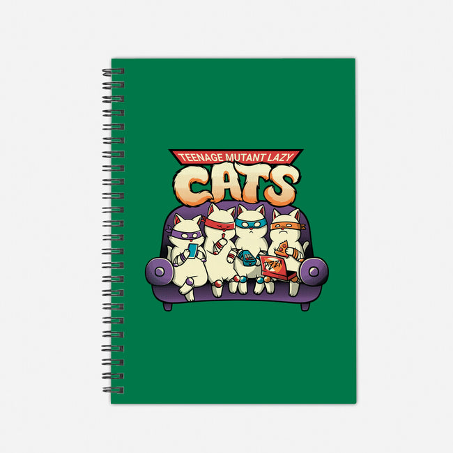 Teenage Mutant Lazy Cats-none dot grid notebook-tobefonseca