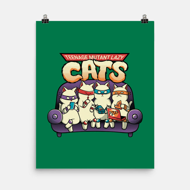 Teenage Mutant Lazy Cats-none matte poster-tobefonseca