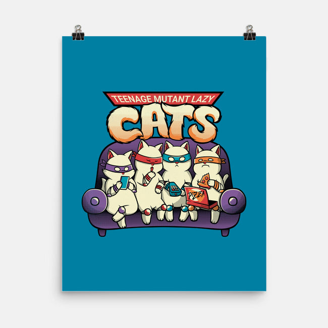 Teenage Mutant Lazy Cats-none matte poster-tobefonseca