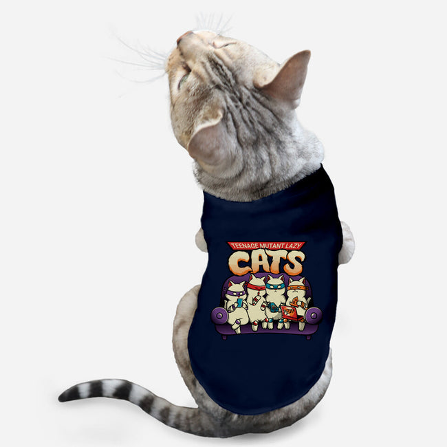 Teenage Mutant Lazy Cats-cat basic pet tank-tobefonseca