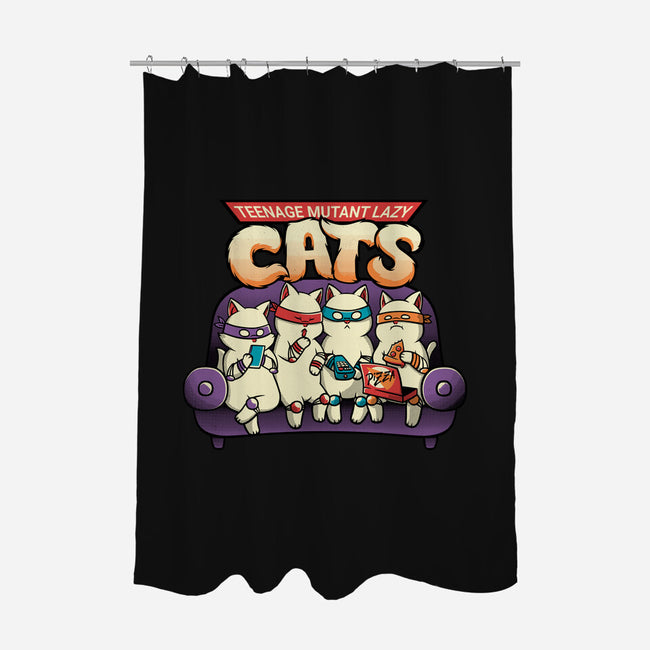 Teenage Mutant Lazy Cats-none polyester shower curtain-tobefonseca