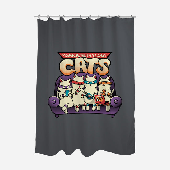 Teenage Mutant Lazy Cats-none polyester shower curtain-tobefonseca