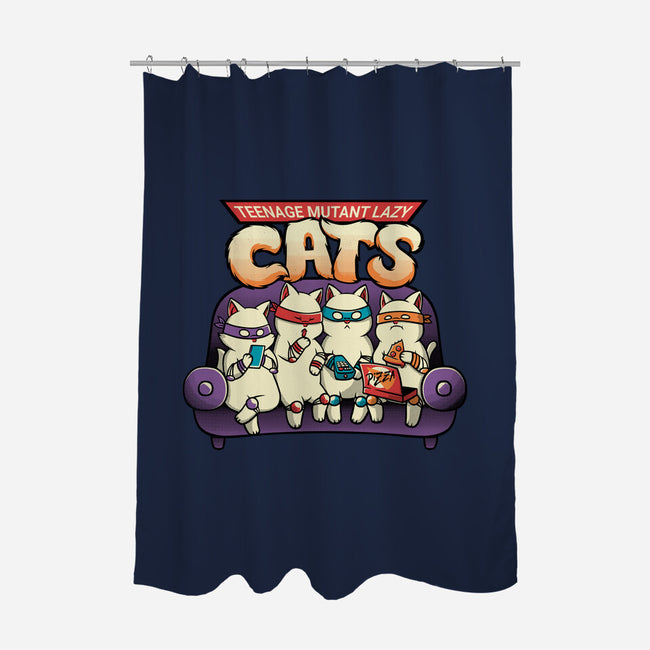 Teenage Mutant Lazy Cats-none polyester shower curtain-tobefonseca