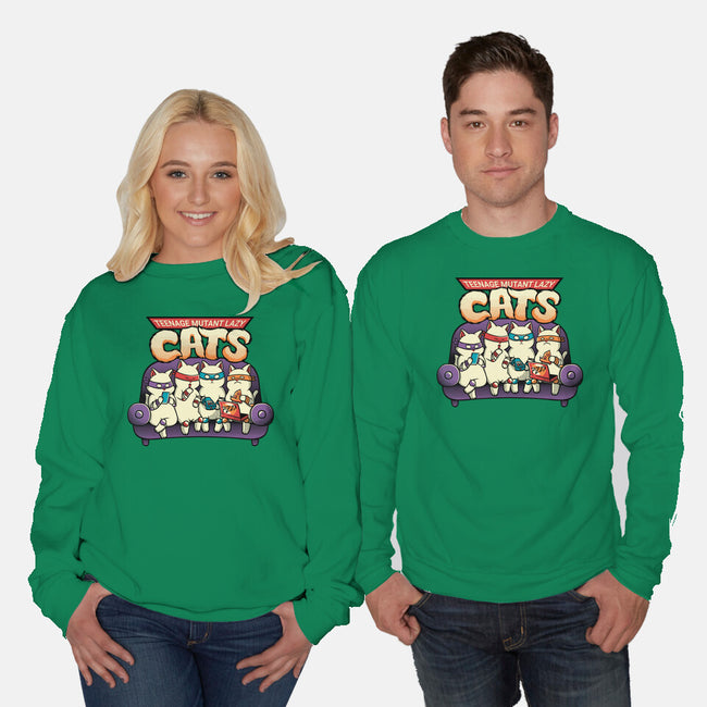 Teenage Mutant Lazy Cats-unisex crew neck sweatshirt-tobefonseca
