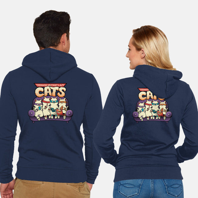 Teenage Mutant Lazy Cats-unisex zip-up sweatshirt-tobefonseca