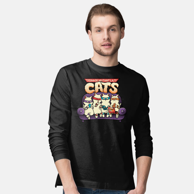 Teenage Mutant Lazy Cats-mens long sleeved tee-tobefonseca