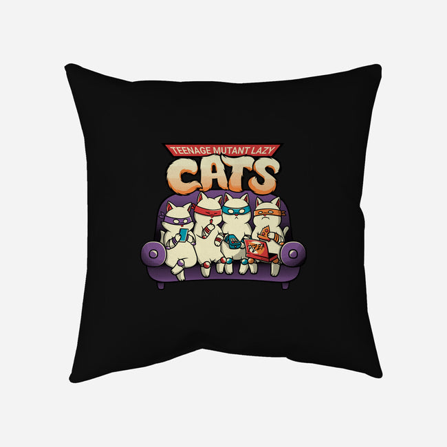 Teenage Mutant Lazy Cats-none removable cover throw pillow-tobefonseca
