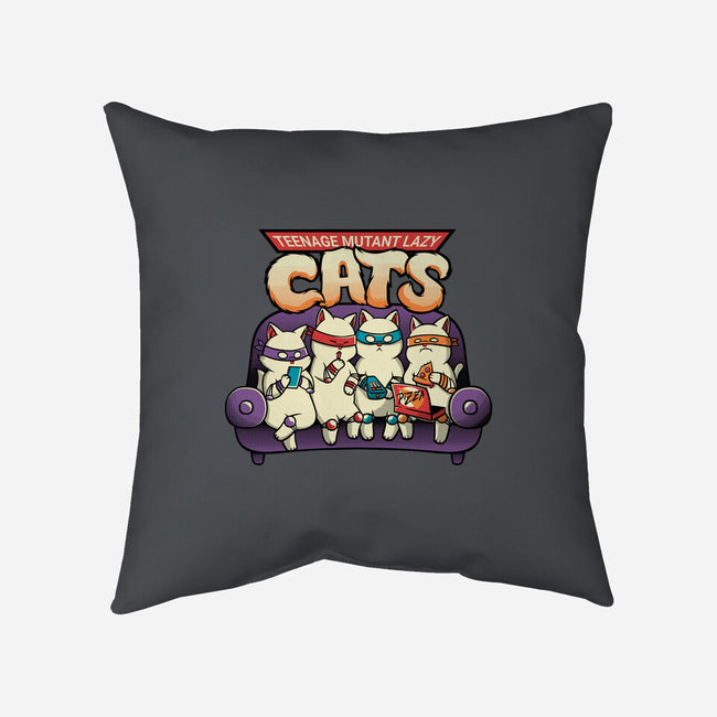 Teenage Mutant Lazy Cats-none removable cover throw pillow-tobefonseca