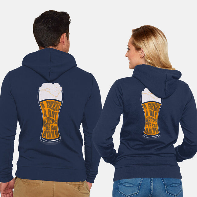 A Beer A Day-unisex zip-up sweatshirt-Claudia