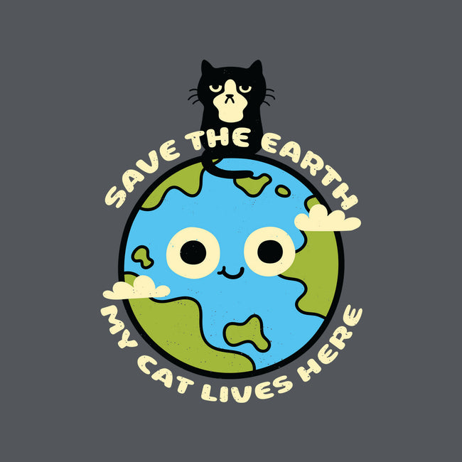 My Cat Lives Here-none removable cover w insert throw pillow-Xentee