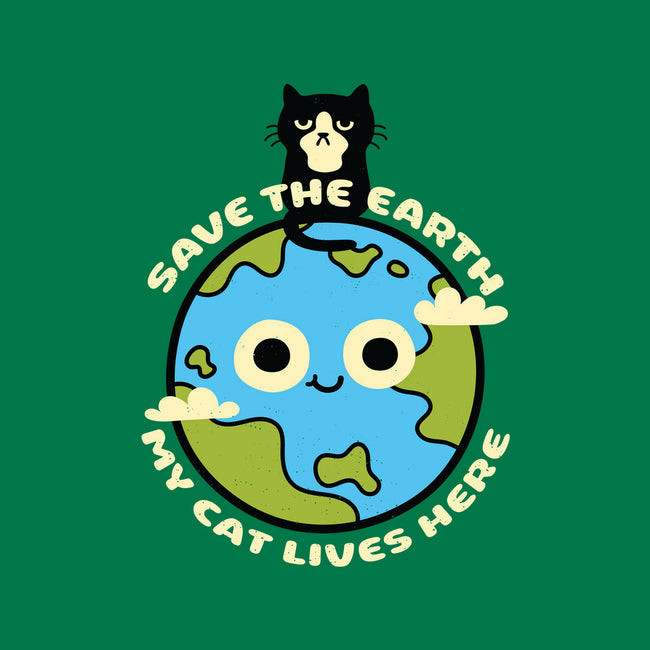 My Cat Lives Here-none drawstring bag-Xentee