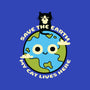 My Cat Lives Here-none removable cover w insert throw pillow-Xentee