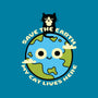My Cat Lives Here-womens fitted tee-Xentee