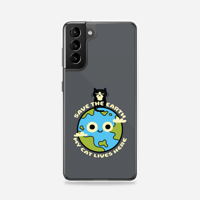 My Cat Lives Here-samsung snap phone case-Xentee