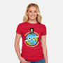 My Cat Lives Here-womens fitted tee-Xentee