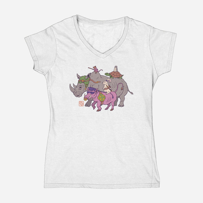 Mutant Animals-womens v-neck tee-vp021