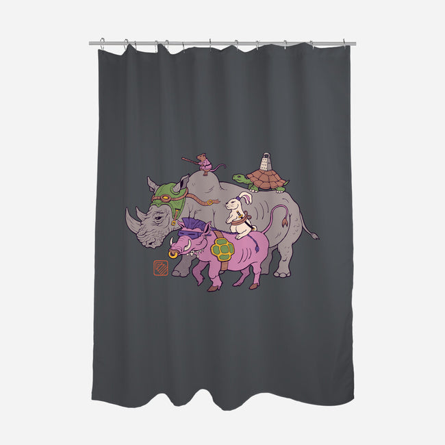 Mutant Animals-none polyester shower curtain-vp021