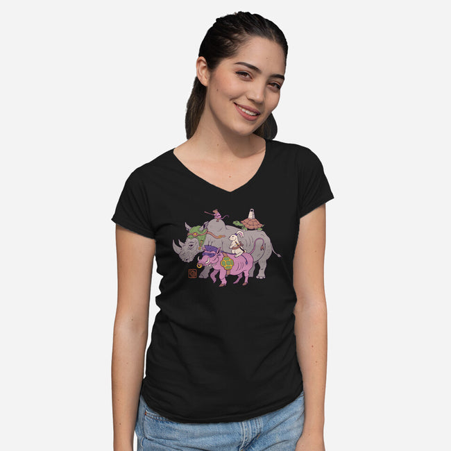 Mutant Animals-womens v-neck tee-vp021