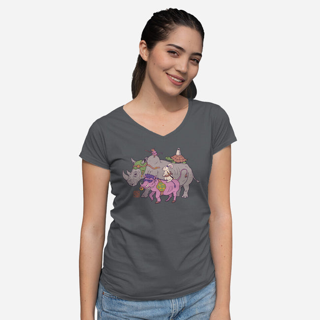 Mutant Animals-womens v-neck tee-vp021