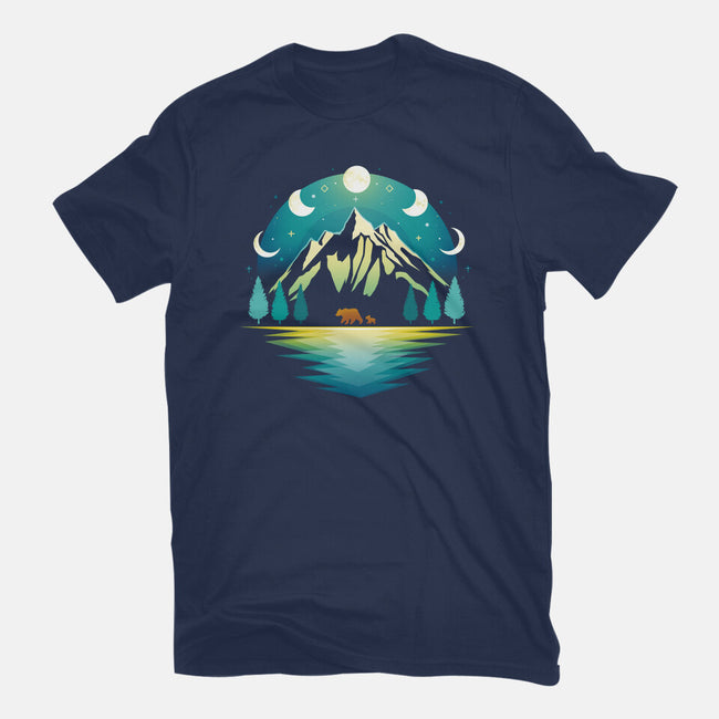 Mountain Night-womens fitted tee-Vallina84