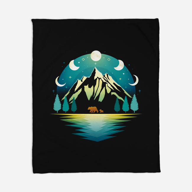 Mountain Night-none fleece blanket-Vallina84