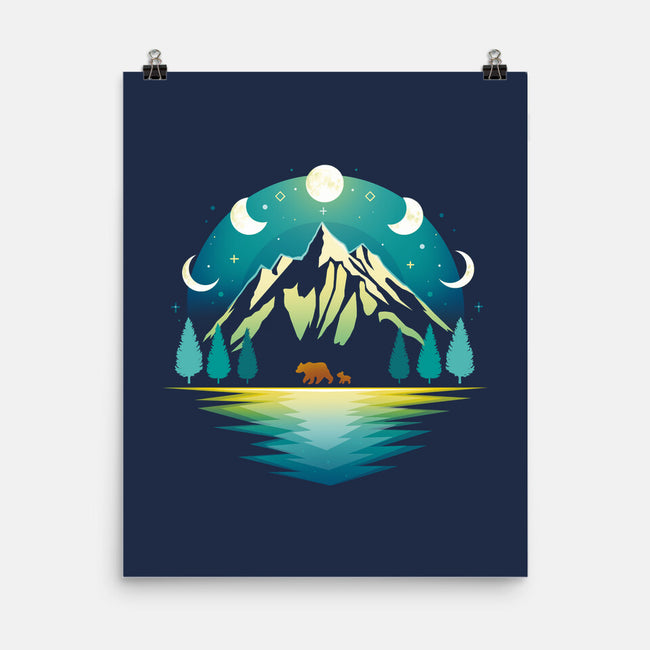 Mountain Night-none matte poster-Vallina84