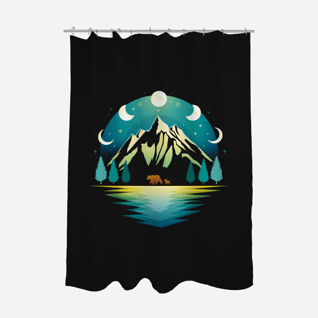 Mountain Night-none polyester shower curtain-Vallina84