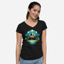 Mountain Night-womens v-neck tee-Vallina84