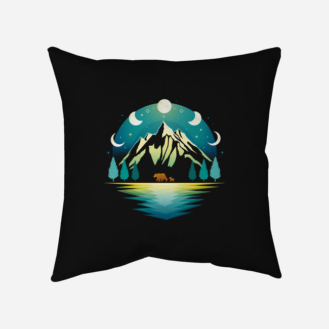 Mountain Night-none removable cover w insert throw pillow-Vallina84