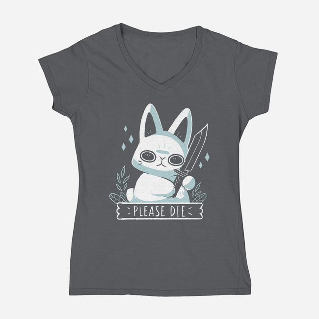 Please Die-womens v-neck tee-xMorfina