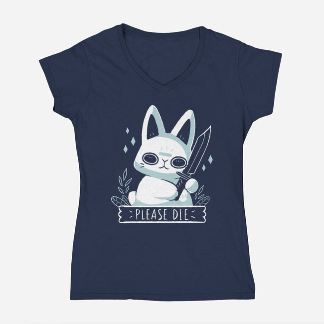 Please Die-womens v-neck tee-xMorfina