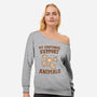 Tasty Support Animals-womens off shoulder sweatshirt-kg07