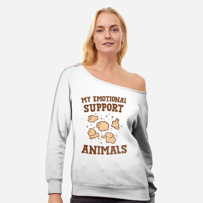 Tasty Support Animals-womens off shoulder sweatshirt-kg07