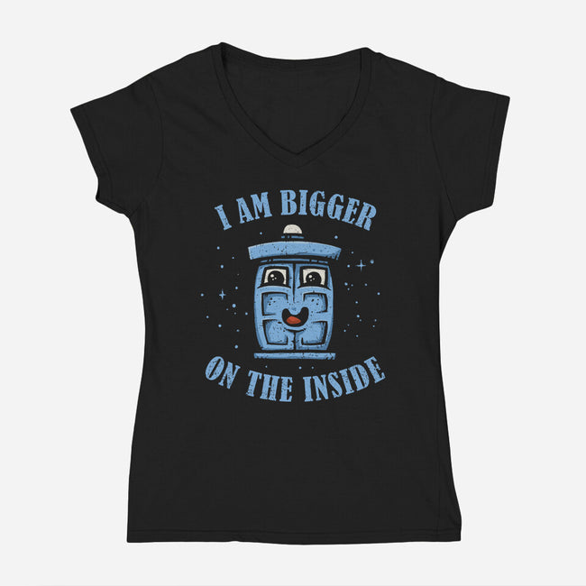 Bigger Inside-womens v-neck tee-kg07