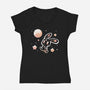 Space Bunny-womens v-neck tee-TechraNova