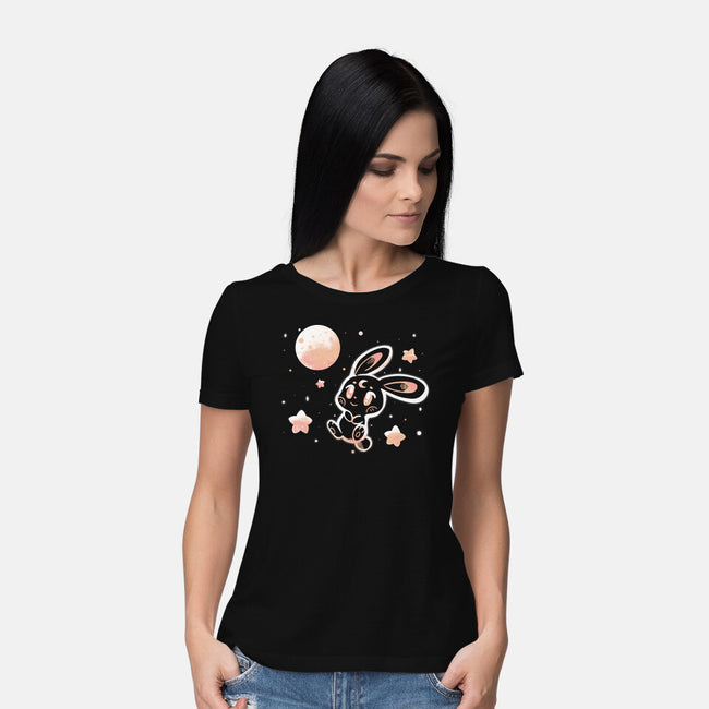 Space Bunny-womens basic tee-TechraNova