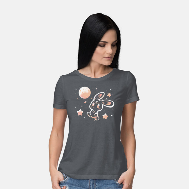 Space Bunny-womens basic tee-TechraNova