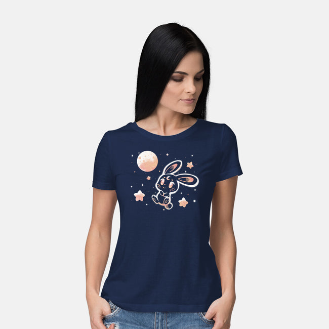 Space Bunny-womens basic tee-TechraNova