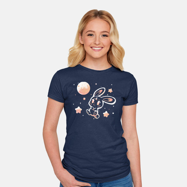 Space Bunny-womens fitted tee-TechraNova